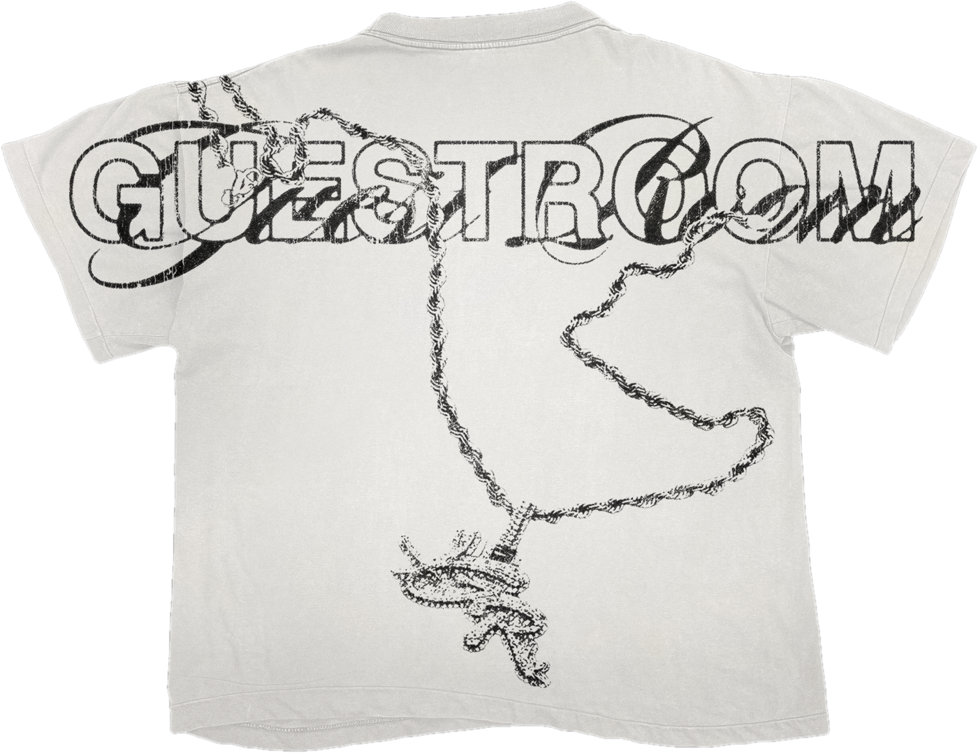 Chain Wordmark Tee — back — Guestroom Tattoo
