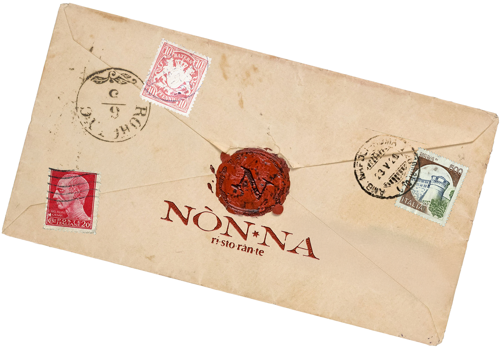Wax-sealed envelope — Nòn·na Ristorante