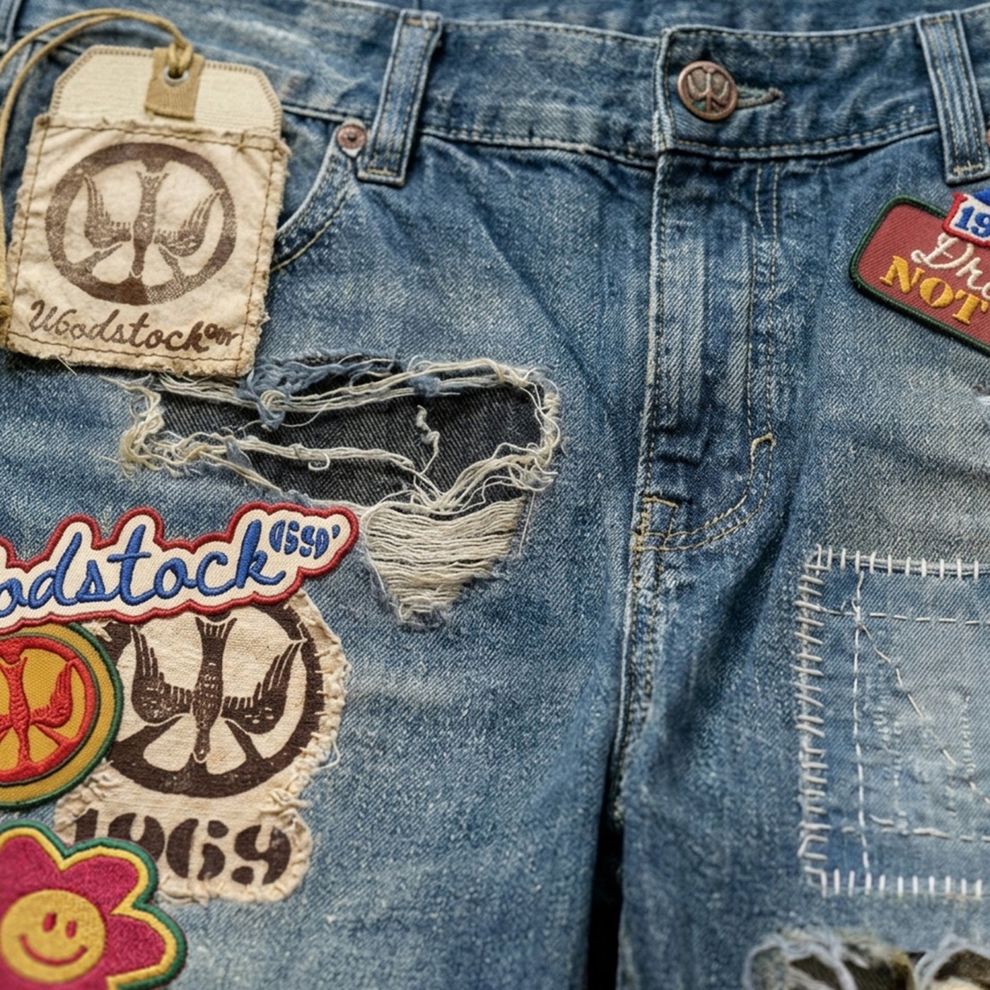 Hangtag + patch detail — Woodstock 69’