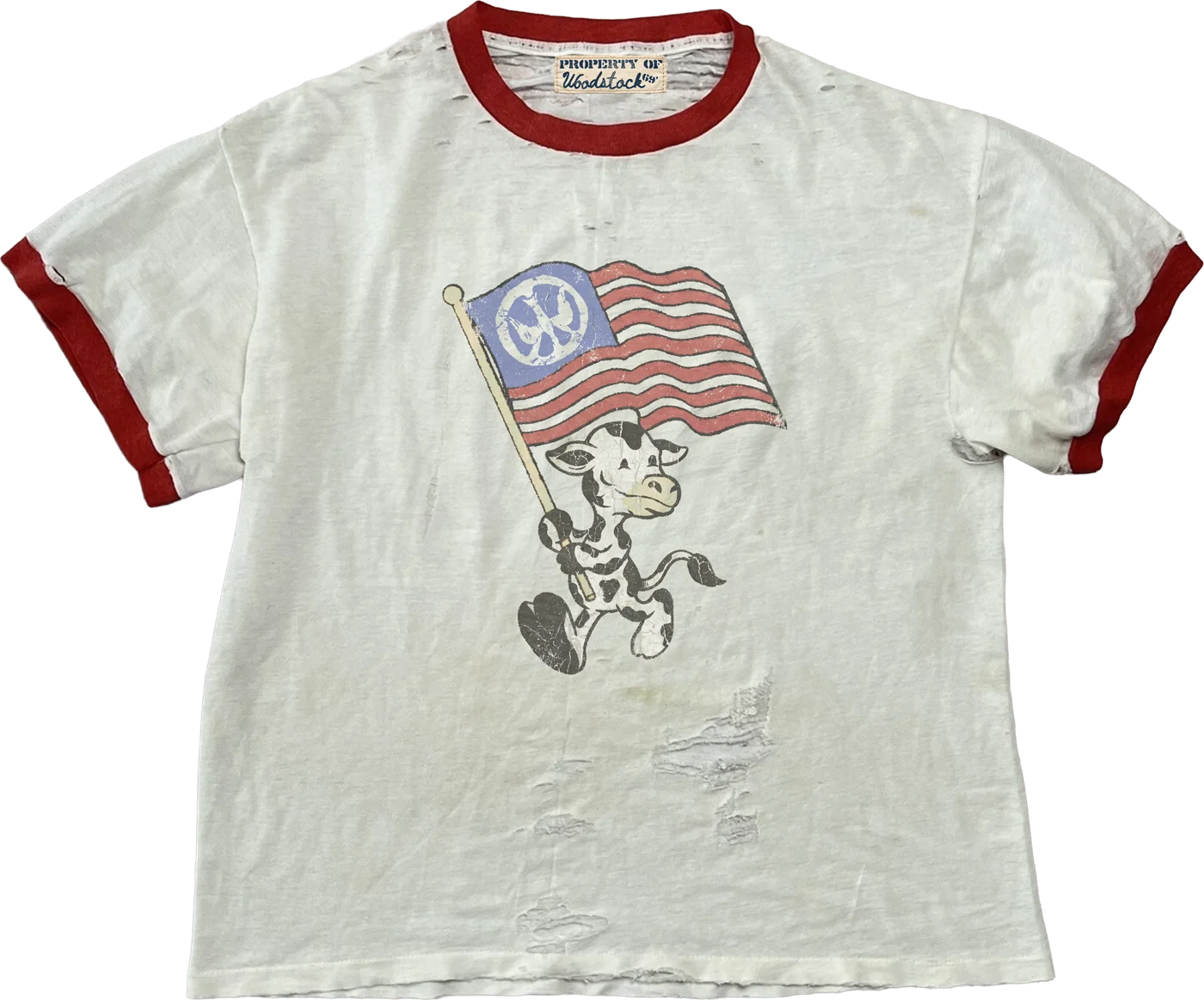 Flag Flyer Mascot Ringer Tee — Woodstock 69’