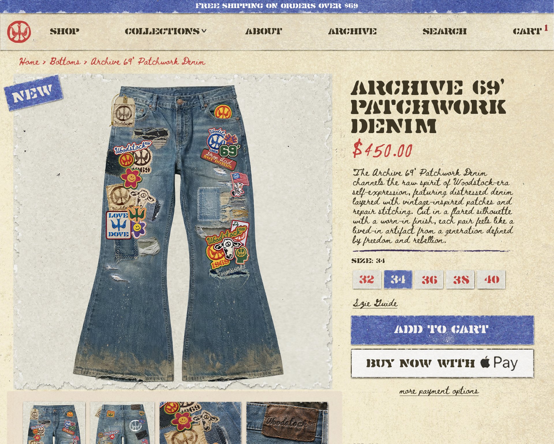 Product page — Woodstock 69’
